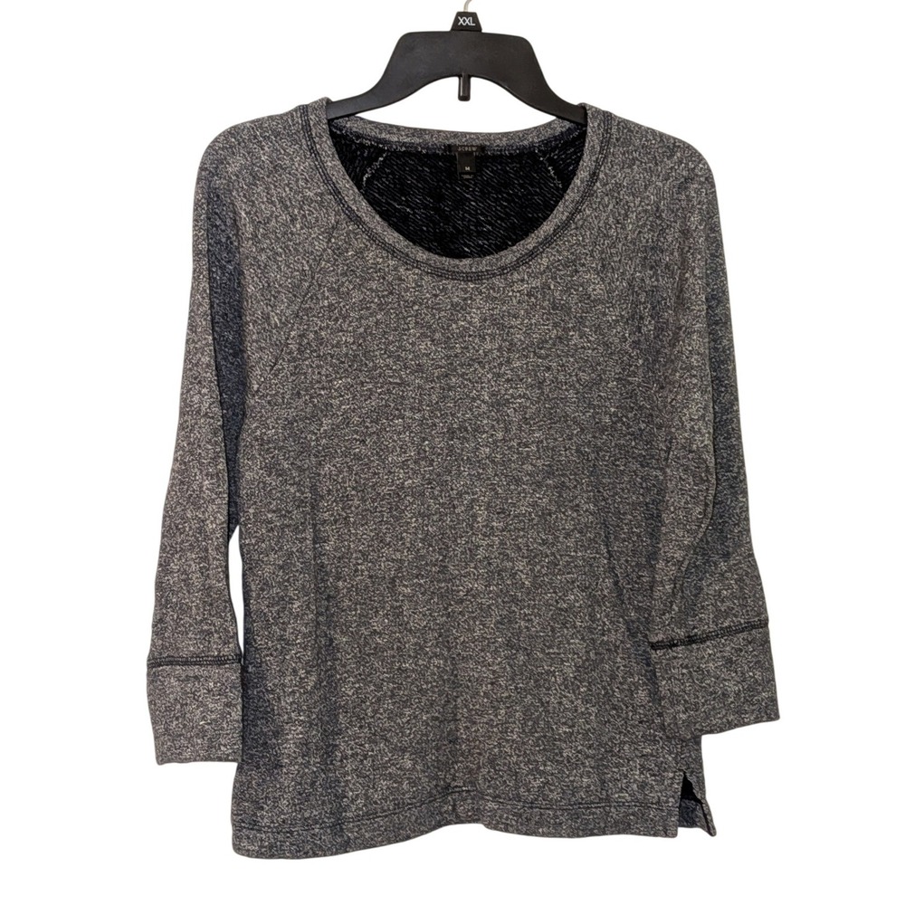 J. Crew Heather Gray Knit Pullover Sweatshirt‎ Comfy 3/4 Sleeve Women's M